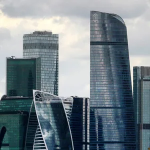 Dunkle Wolken über dem internationalen Geschäftsviertel „Moskau City“ (Archivbild).