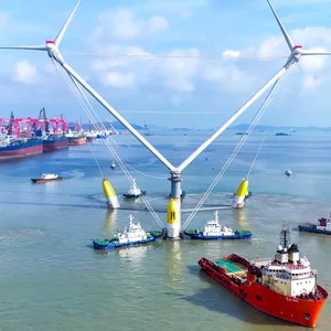 Windkraftanlagen des chinesischen Turbinenhersteller Mingyang: Eigentlich sollen die auch bald vor Borkum stehen.
