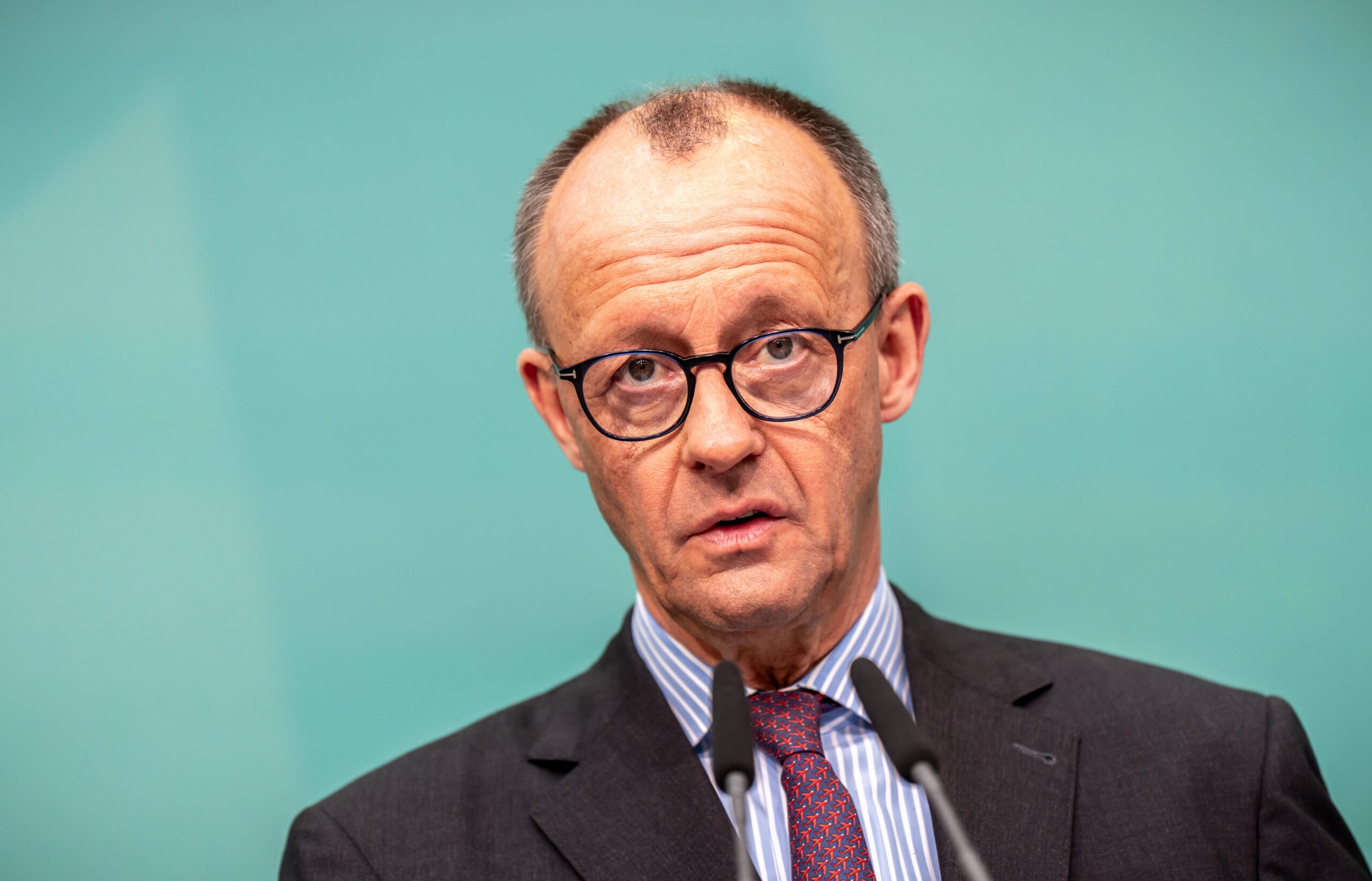 Friedrich Merz (CDU) bei einer Pressekonferenz.