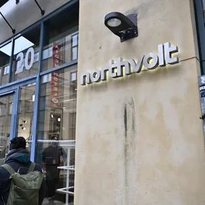 Das Büro von Northvolt in Stockholm, nachdem der Batteriehersteller Konkurs angemeldet hat