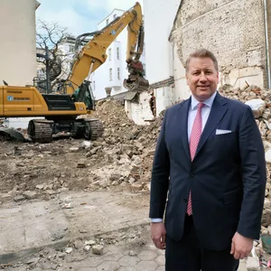 Abrissarbeiten an der Alstertwiete: Das Atlantic Hotel Hamburg erweitert sich.