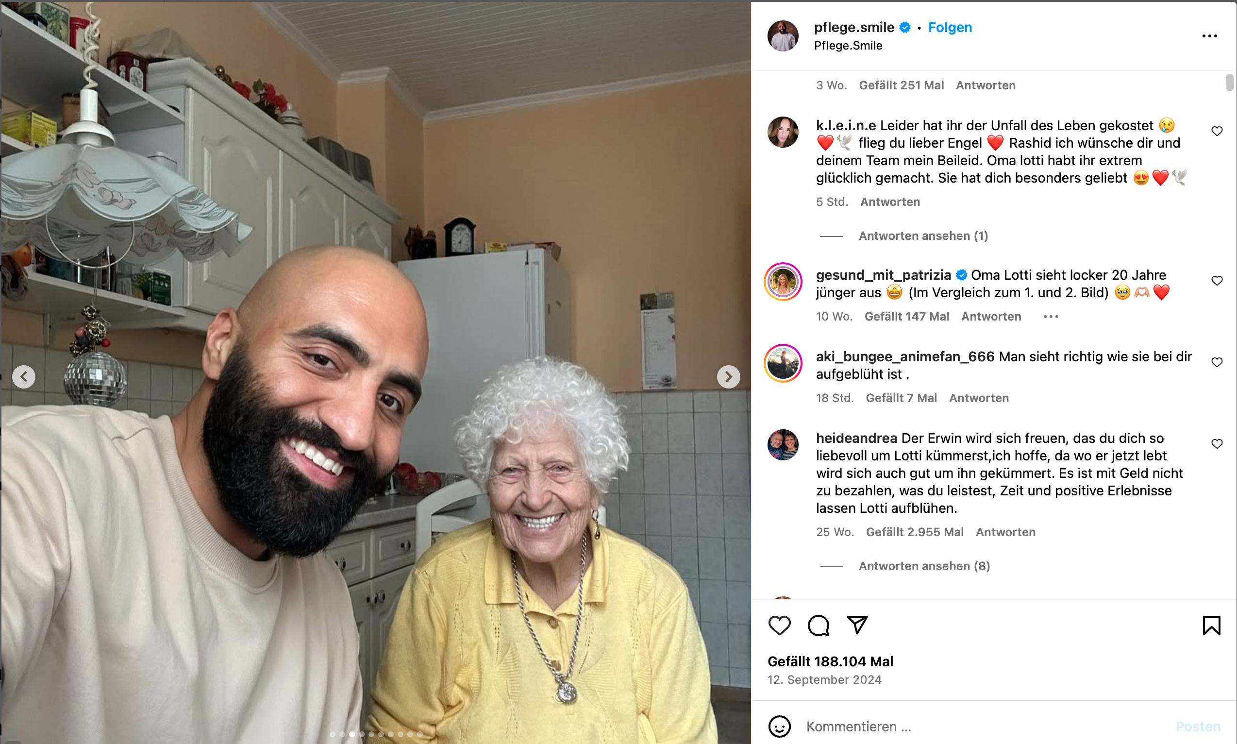 Am Montag starb Internet-Oma Lotti aus Hamburg – zwei Jahre lang hatte Rashid Hamid sie gepflegt.