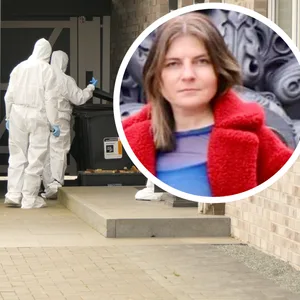 Am Haus des Paares in Noer arbeiten Ermittler der Spurensicherung. Die 43-Jährige ist verschwunden.