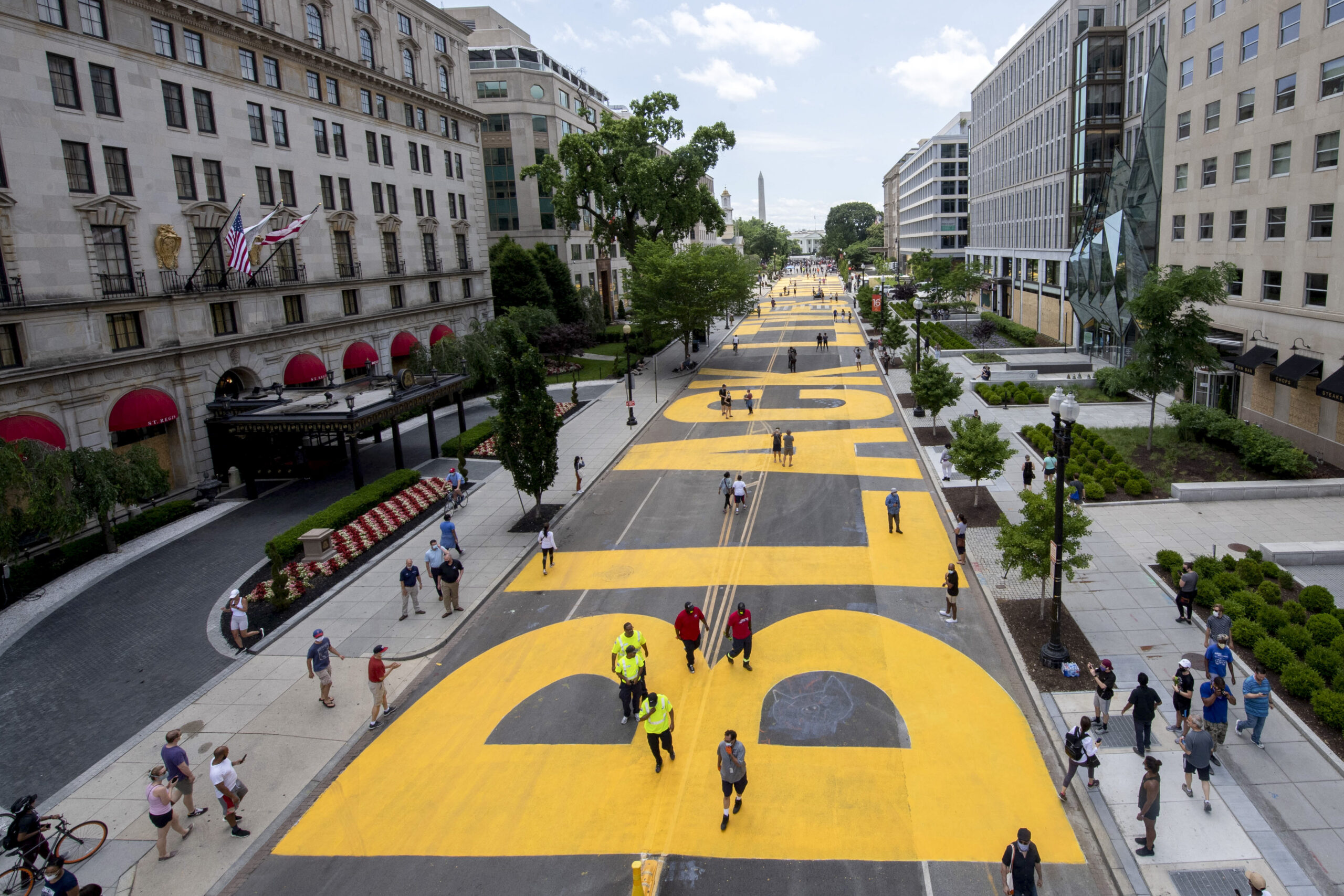 Der „Black Lives Matter“-Platz in Washington, im Hintergrund das Weiße Haus (Archivbild).