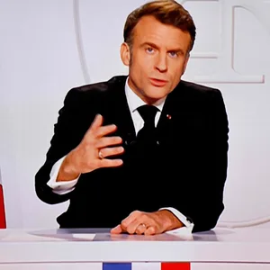 Frankreichs Präsident Emmanuel Macron bei seiner Rede an die Nation.