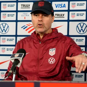 Mauricio Pochettino auf einer Pressekonferenz als US-Nationaltrainer