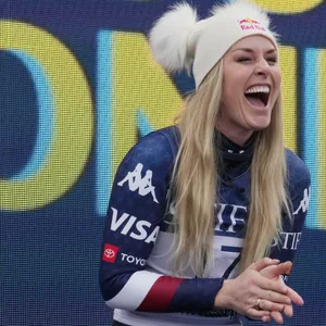 Lindsey Vonn feiert ihren Podest-Platz in Sun Valley