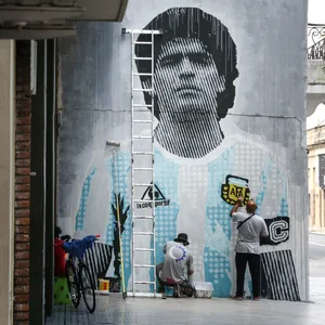 Wandmalerei von Diego Maradona