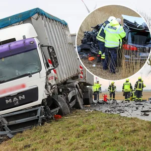 Die Autofahrerin kollidierte mit diesem Lastzug.