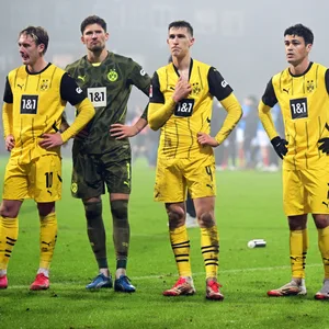 BVB-Spieler stehen frustriert vor den Fans