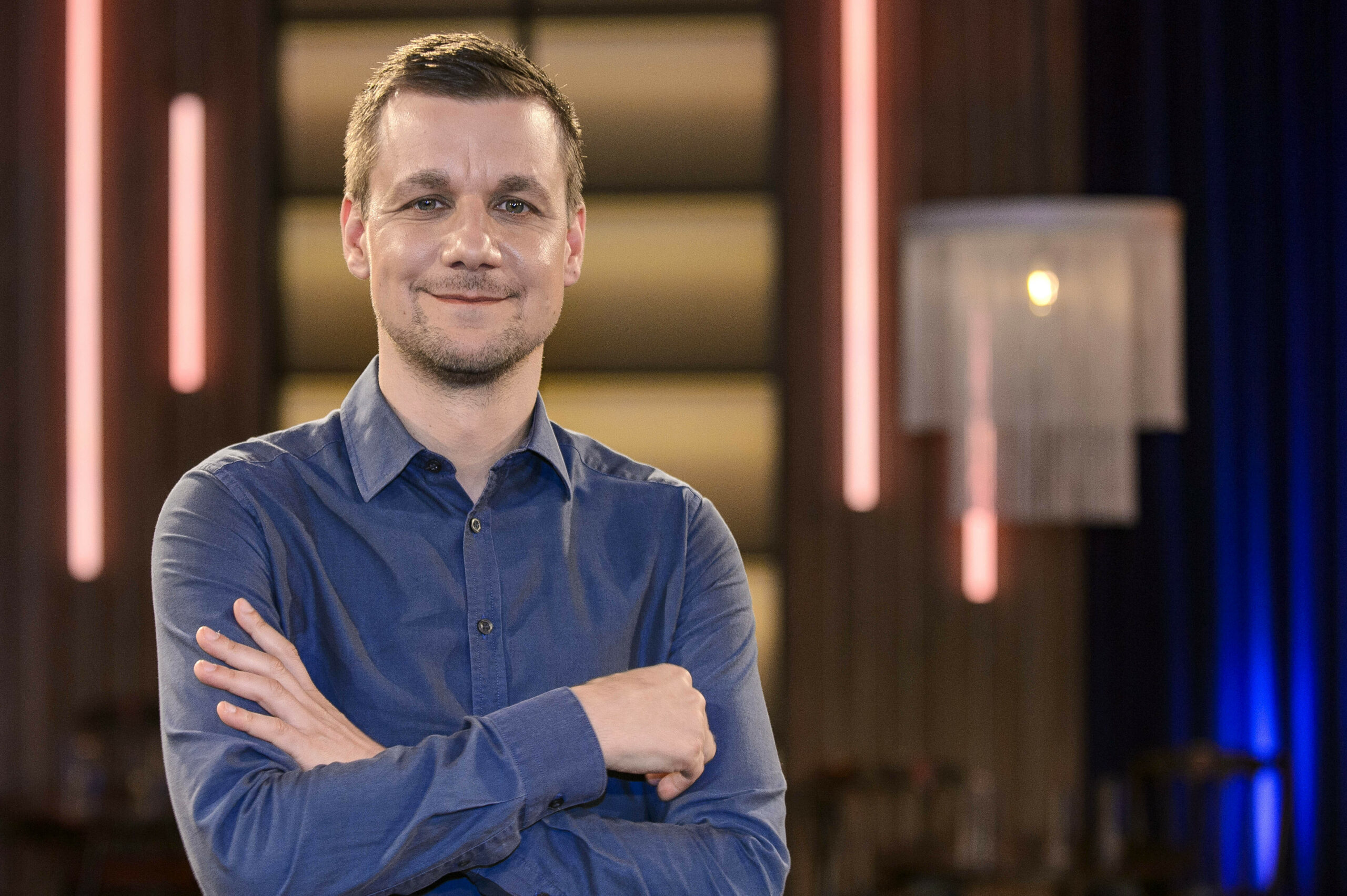 Tobias Schlegl bei der Aufzeichnung der WDR-Talkshow 'Kölner Treff'