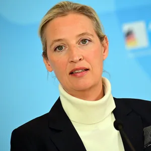 Alice Weidel, Co-Vorsitzende der AfD-Bundestagsfraktion, bei einer Pressekonferenz