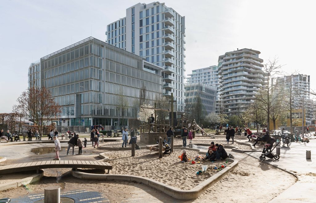 Der Spielplatz am Grasbrookpark in der HafenCity.