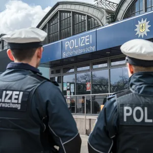 Bundespolizisten vor der Sicherheitswache am Hamburger Hauptbahnhof (Symbolbild).