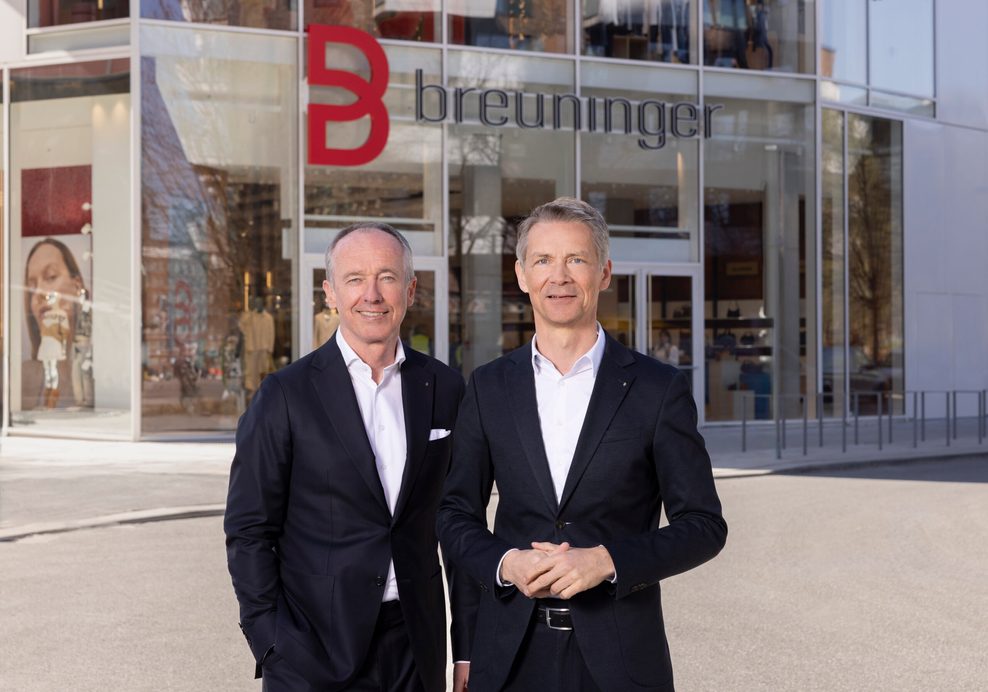 Breuninger-CEO Holger Blecker (r) und Hamburg-Geschäftsführer Henning Rieken.