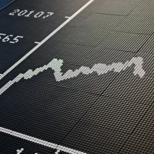 Die Dax-Kurve am 7. April 2025 in Frankfurter Börse.