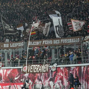 Der St. Pauli-Auswärtsblock in Leipzig