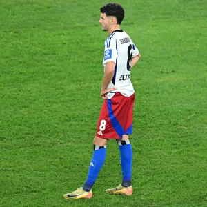 Daniel Elfadli steht nach dem 2:4 gegen Braunschweig ratlos auf dem Rasen des Volksparkstadions.