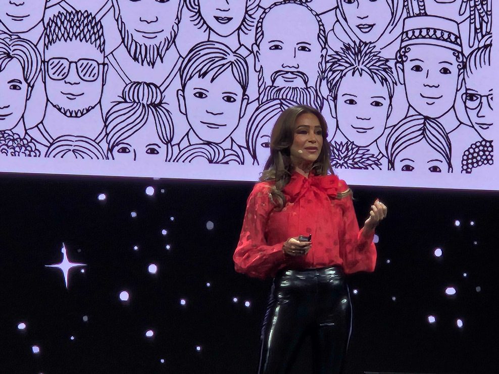 Verona Pooth bei der OMR, mit einer sicherlich nicht allzu gern gehörten Wahrheit: „Nicht du entscheidest, ob du Marke bist. Der Markt entscheidet.“