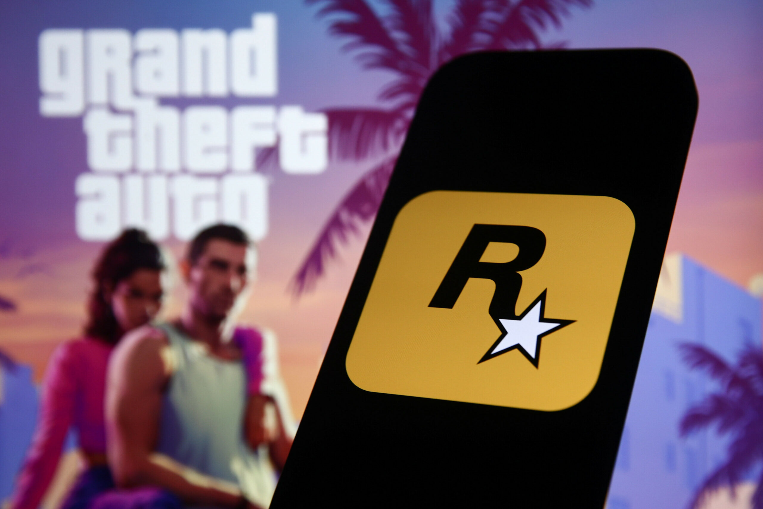 Bildschirm mit Aufschrift Grand Theft Auto