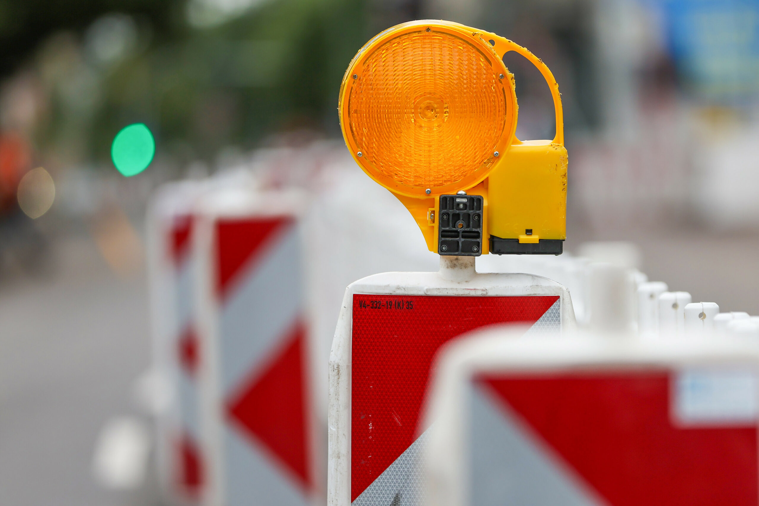 Baustellenabsperrung in Hamburg