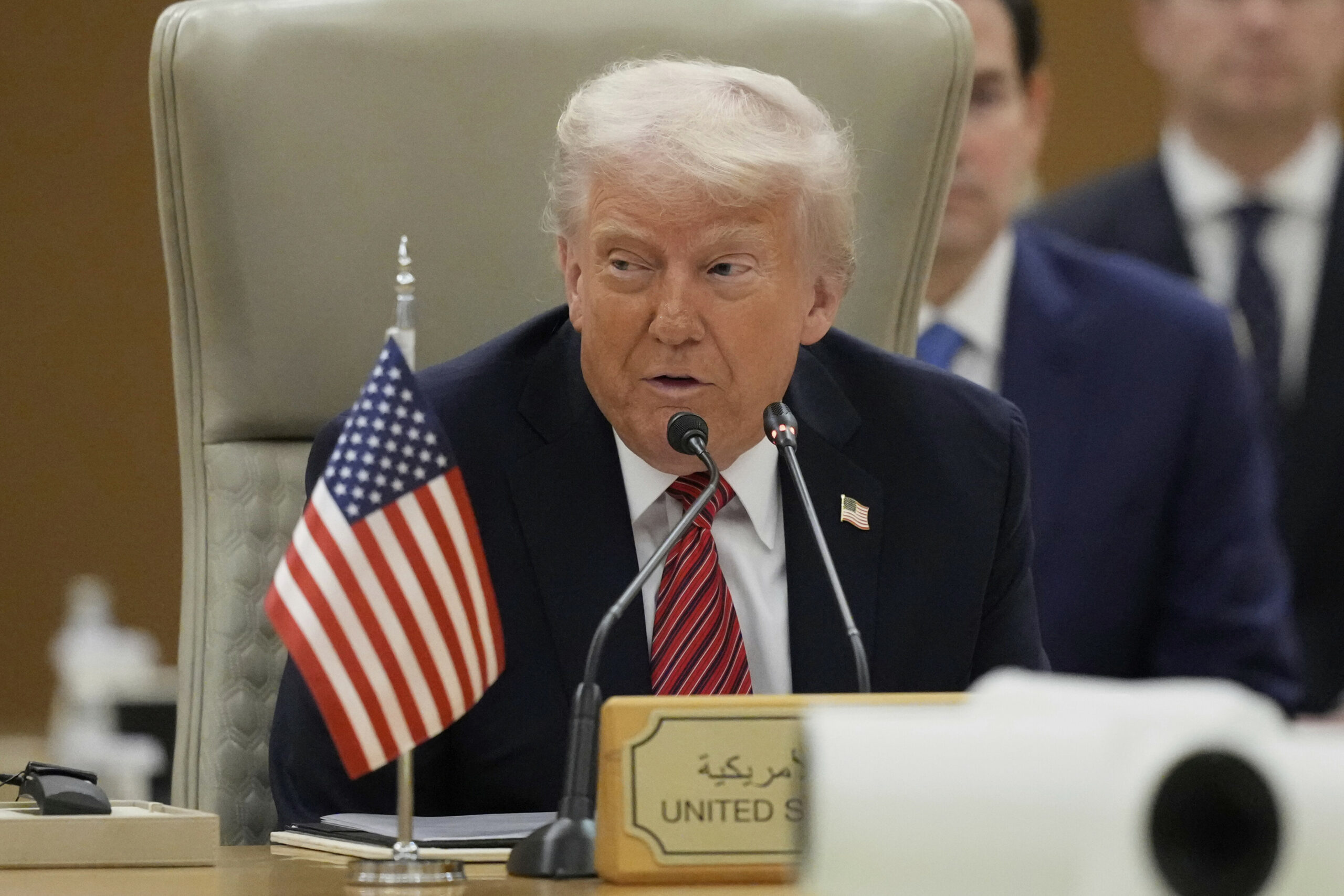 Präsident Donald Trump spricht während des Gipfeltreffens des Golfkooperationsrates (GCC) in Saudi-Arabien.