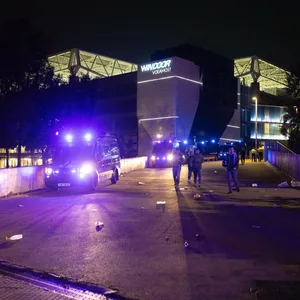 Die Polizei schirmt die Unfallstelle in Barcelona ab