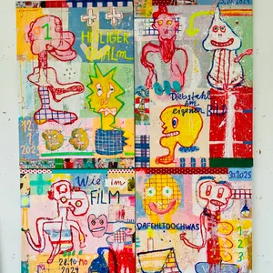 Ein Bild von Glasmacher mit bunten abstrakten Figuren