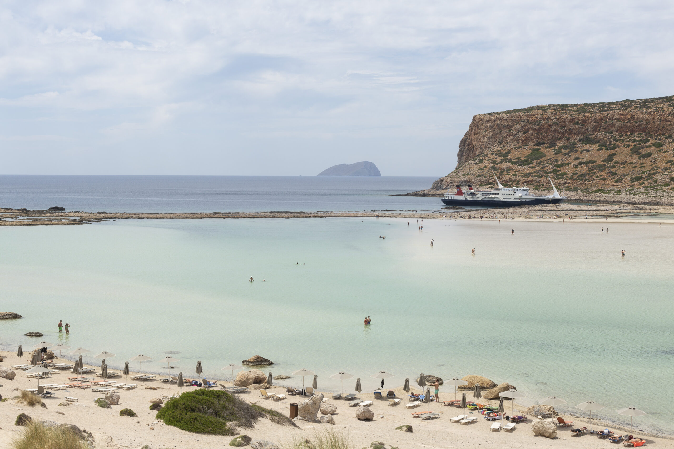 Teilansicht des Strandes von Balos und seiner Lagune im nordöstlichen Teil der Insel Kreta.