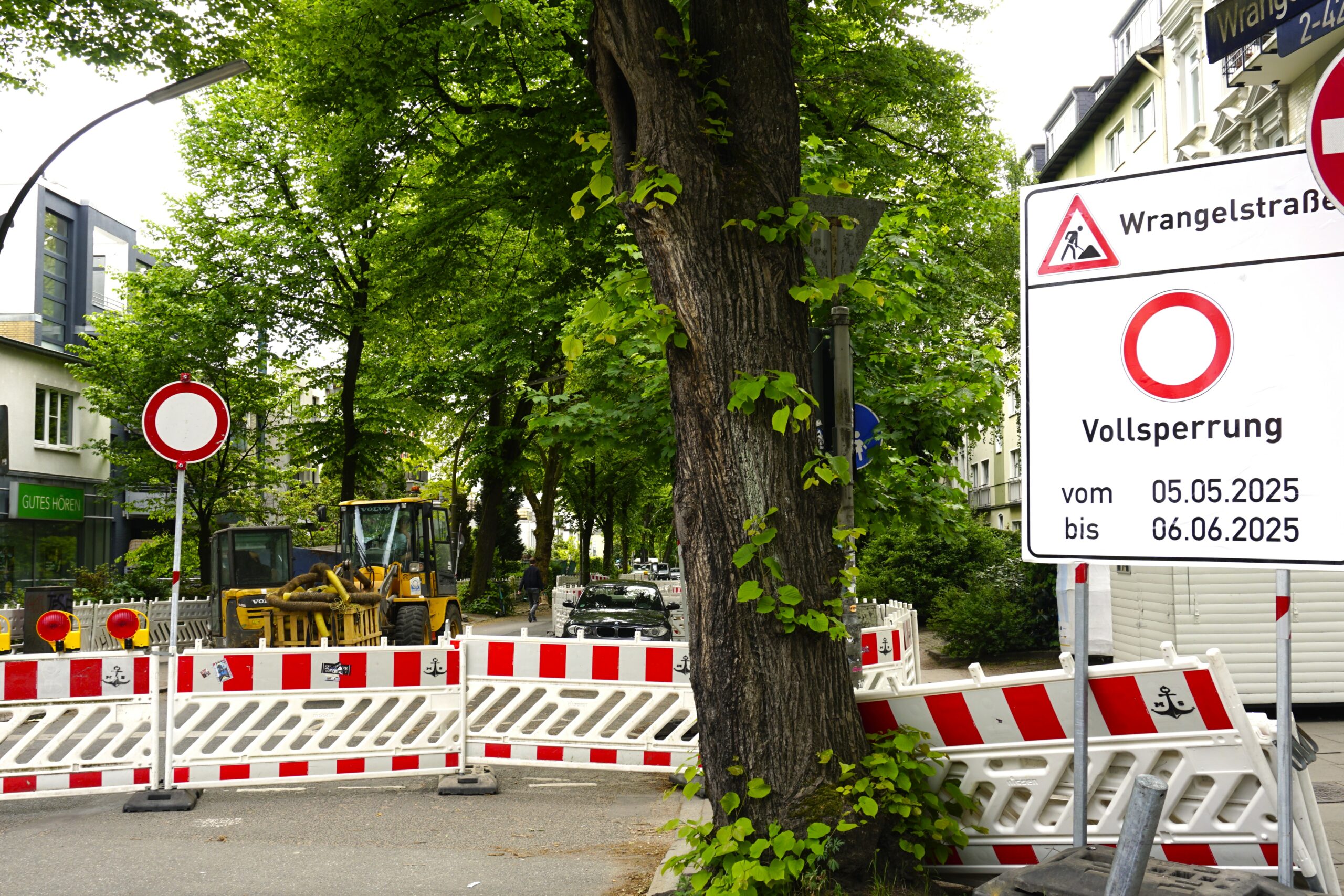Wegen Umbauarbeiten wurde ein Bereich der Wrangelstraße gesperrt.