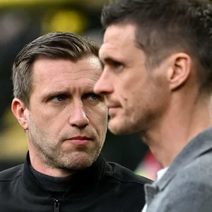 Frankfurts Sportvorstand Markus Krösche und BVB-Sportdirektor Sebastian Kehl