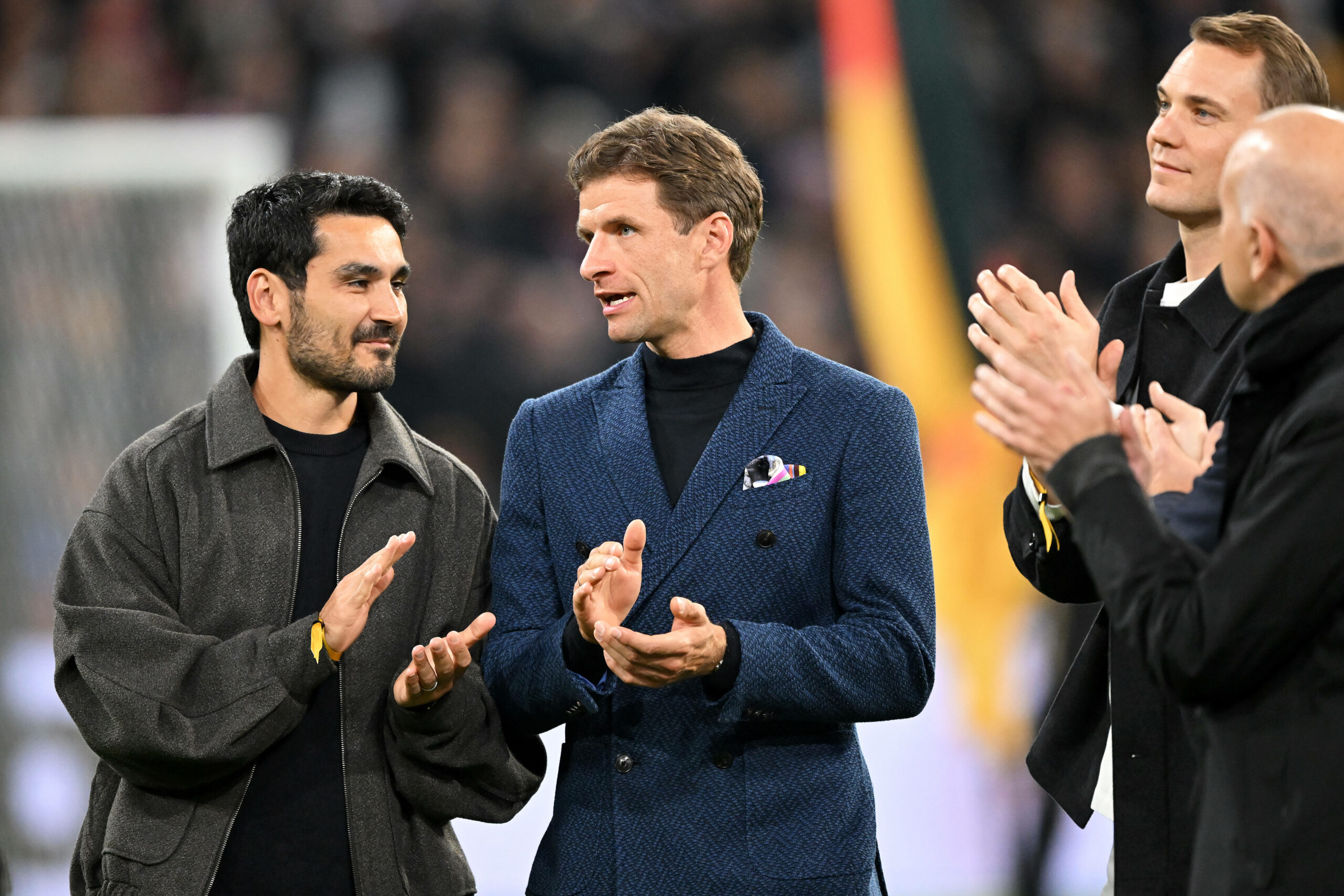 Ilkay Gündogan und Thomas Müller bei ihrer DFB-Verabschiedung