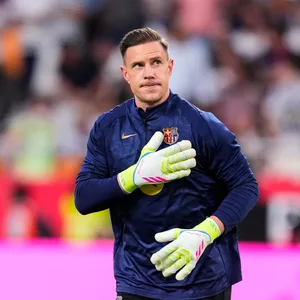 Marc-Andre ter Stegen beim vorm Aufwärmen