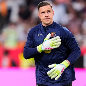 Marc-Andre ter Stegen beim vorm Aufwärmen