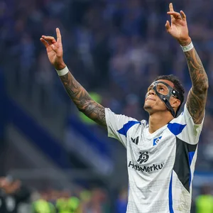 HSV-Torjäger Davie Selke jubelt gen Himmel