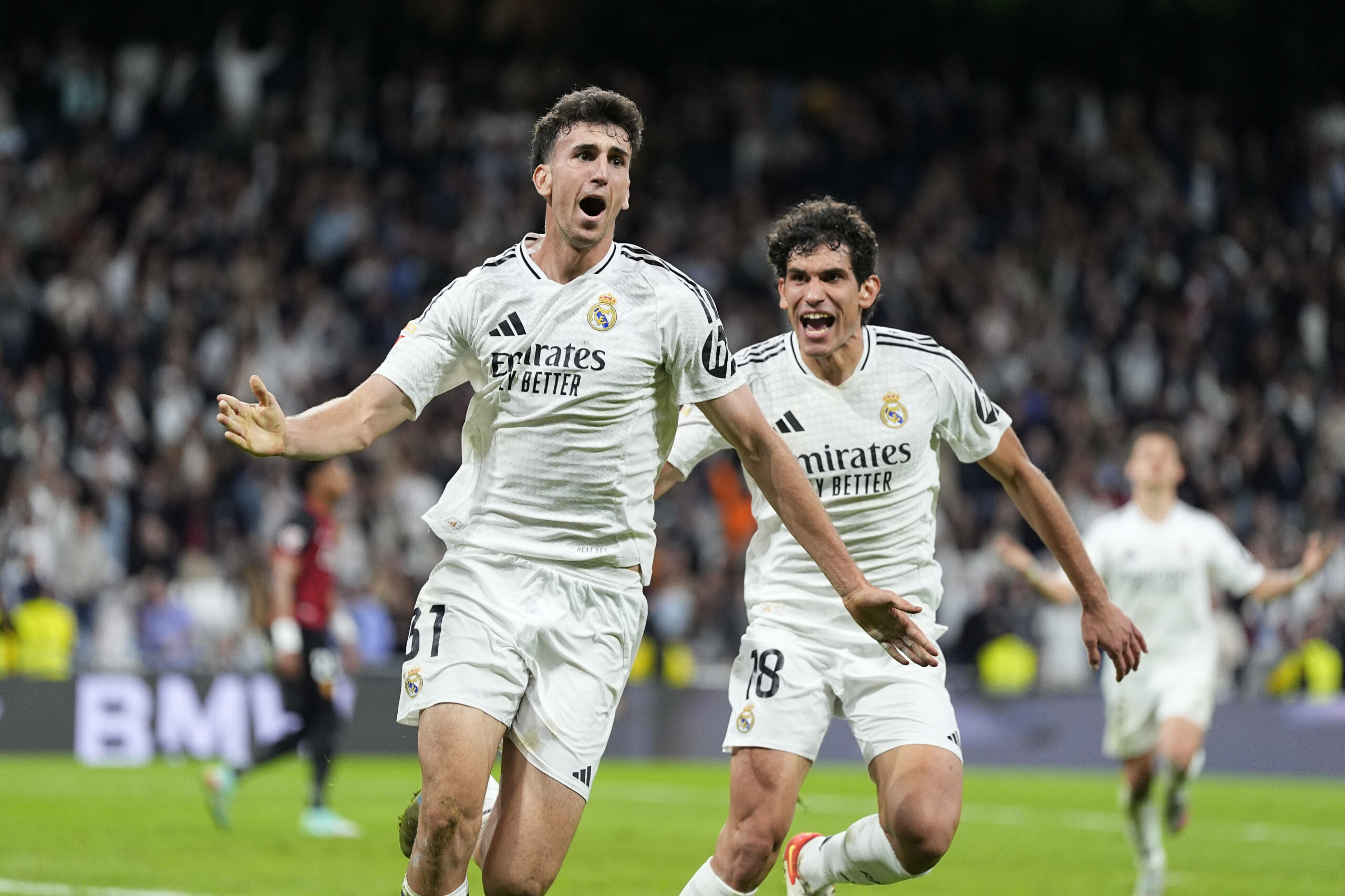 Jacobo Ramon jubelt mit Jesus Vallejo sein Tor gegen RCD Mallorca