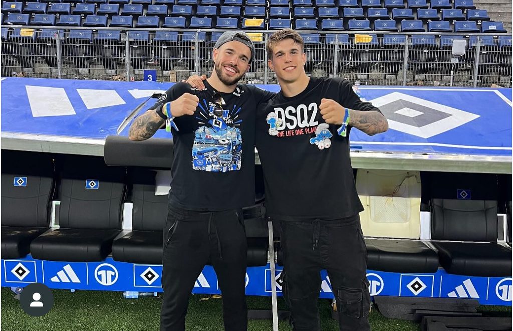 Mario und Luka Vuskovic vor der HSV-Auswechselbank