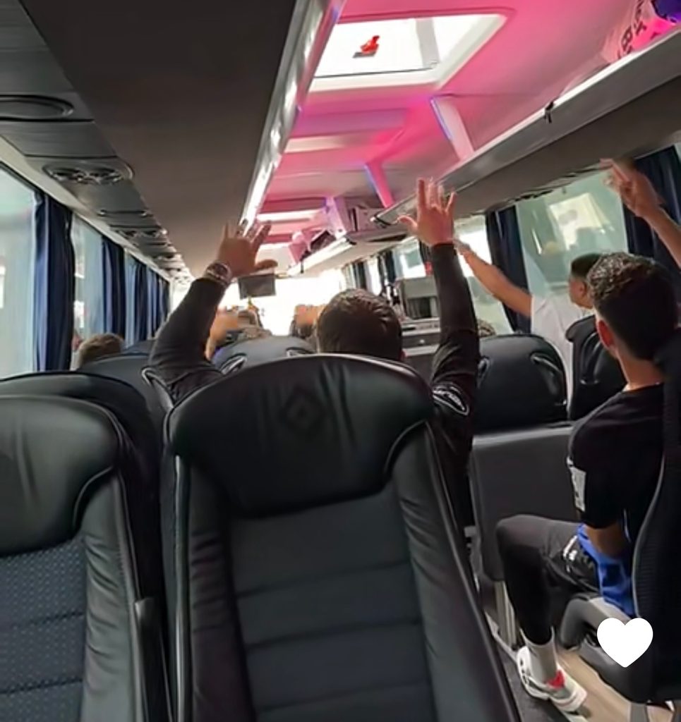 Bild aus dem HSV-Mannschaftsbus