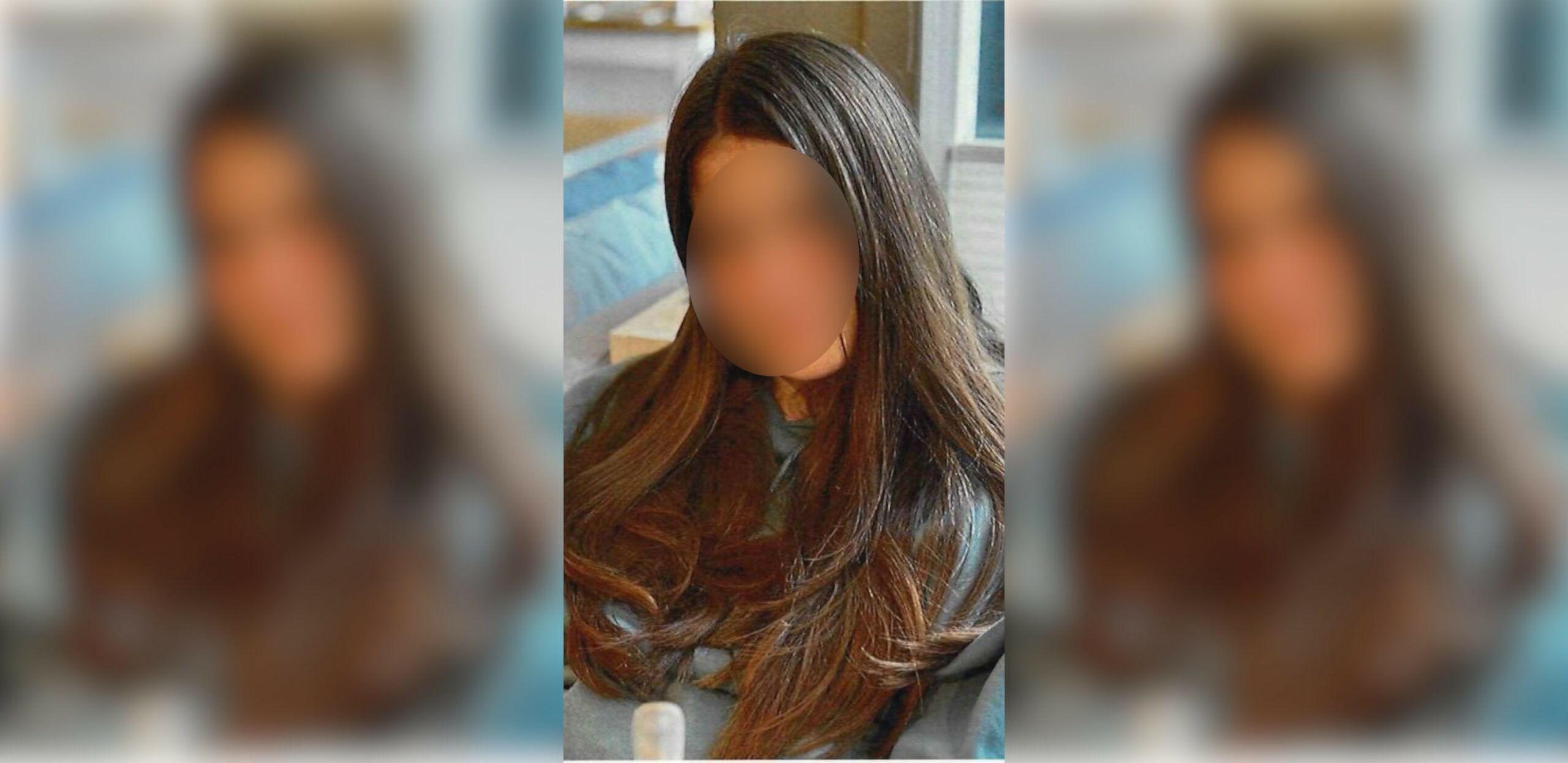 Ein Mädchen mit langen braunen Haaren