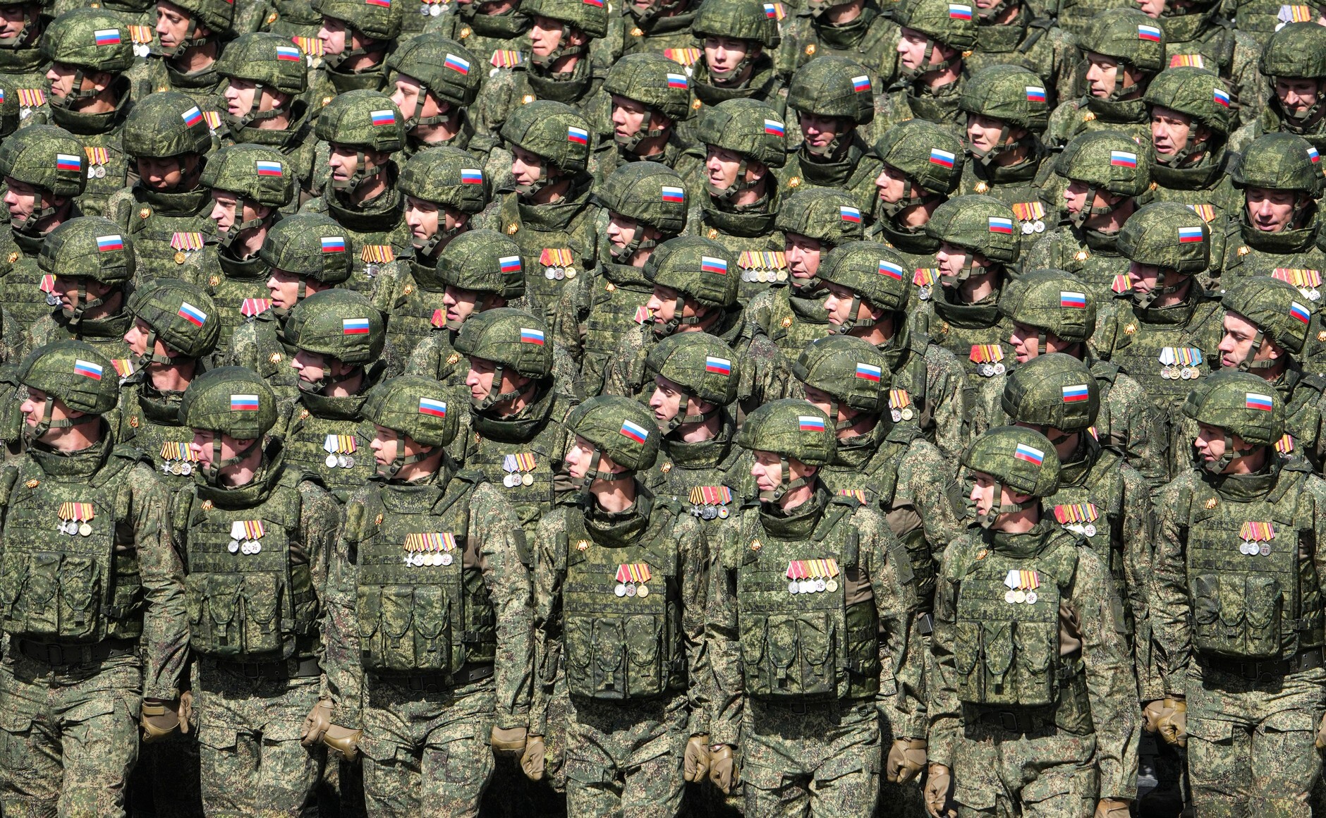 Russische Soldaten bei einer Parade in Moskau.