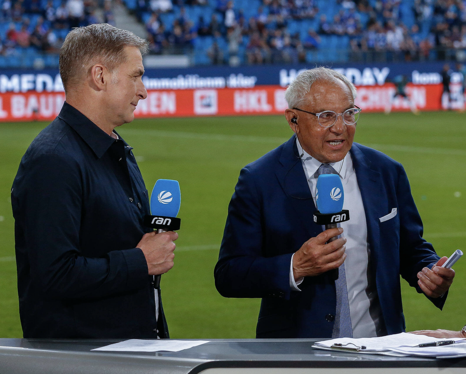 Stefan Kuntz und Felix Magath am ran-Mikrofon