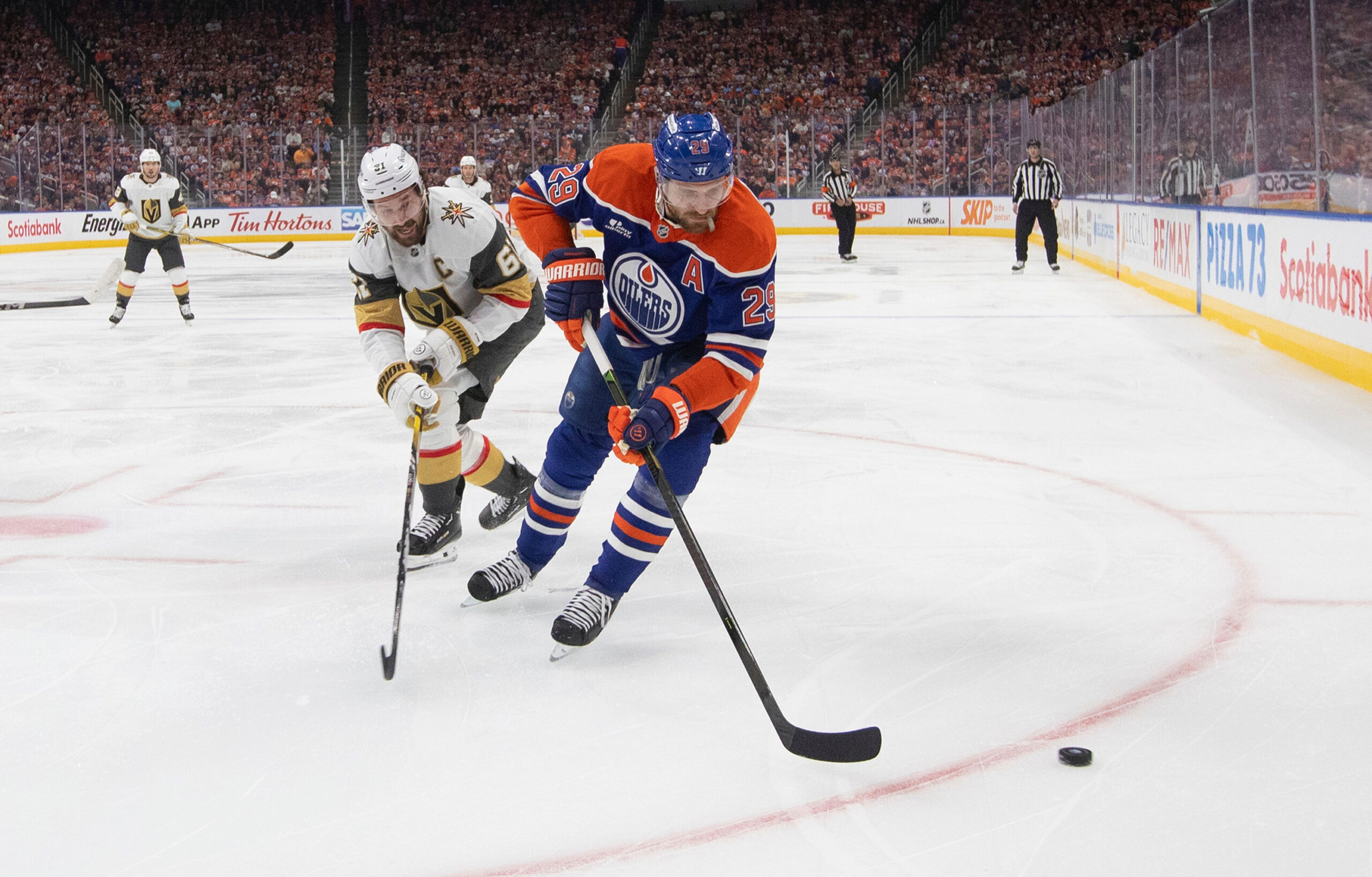 Leon Draisaitl im dritten Playoff-Duell gegen die Vegas Golden Knights