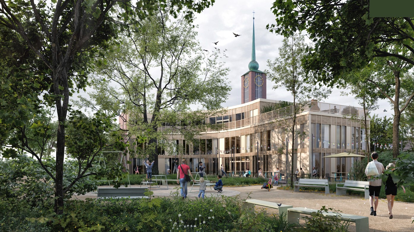 Der Siegerentwurf von Trapez Architektur für das Soziale Stadtteilzentrum auf der Veddel.