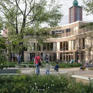 Der Siegerentwurf von Trapez Architektur für das Soziale Stadtteilzentrum auf der Veddel.