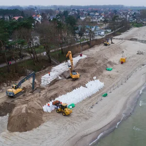 Sturmflutschutz am Strand von Lubmin