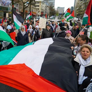 Eine Demo gegen den Krieg in Gaza in Hamburg.