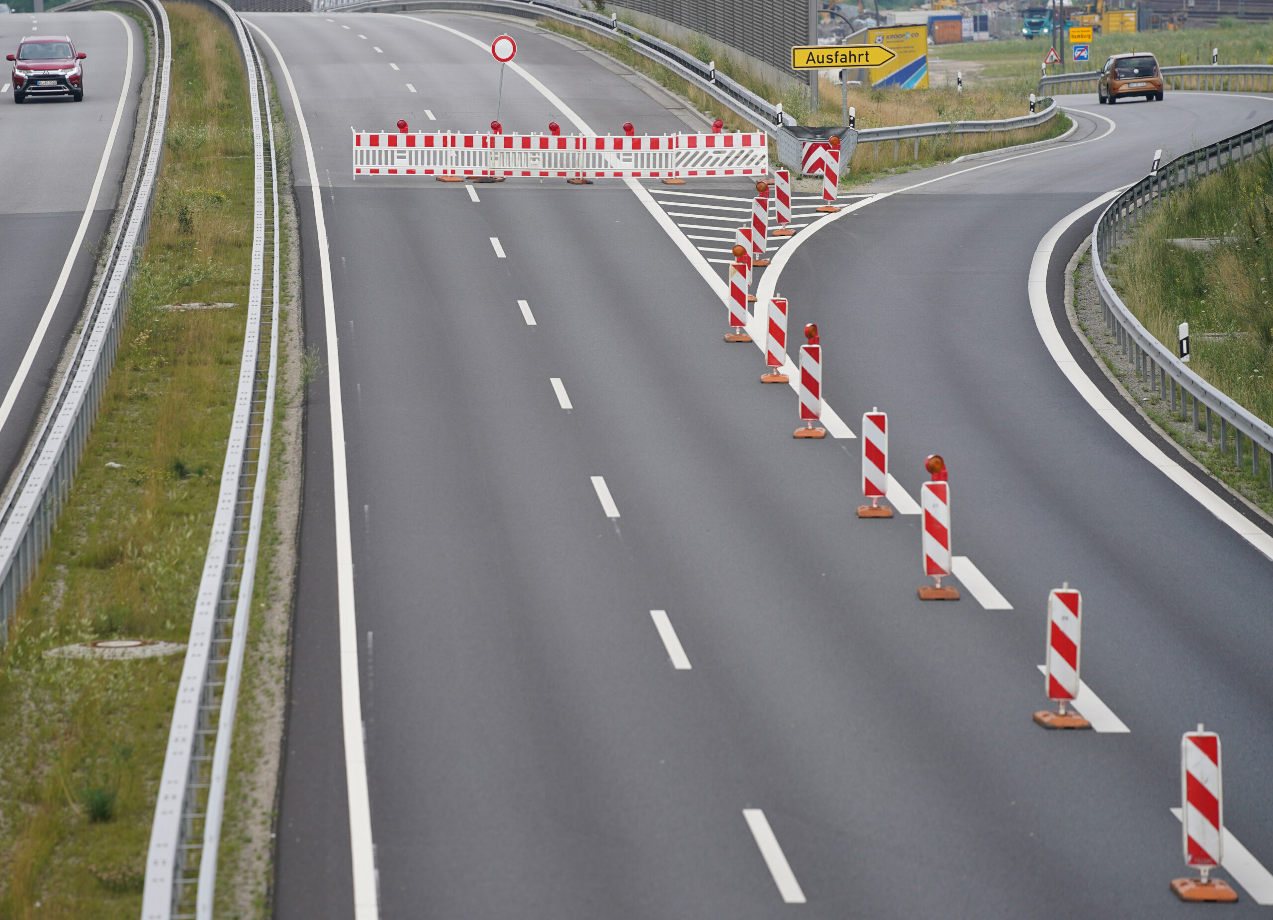 Abgesperrte Autobahn