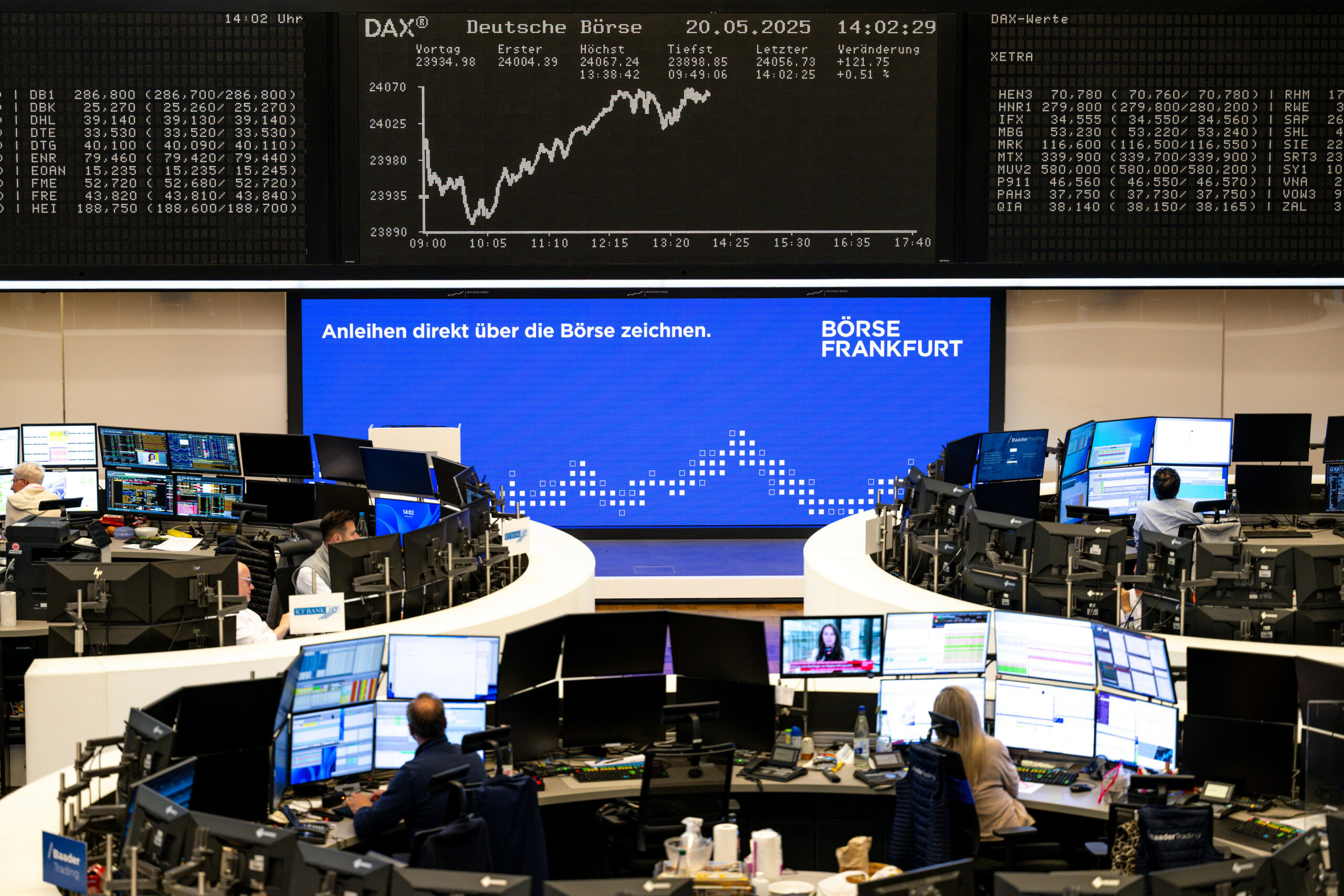 Blick in den Handelssaal der Frankfurter Börse.
