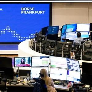 Blick in den Handelssaal der Frankfurter Börse.