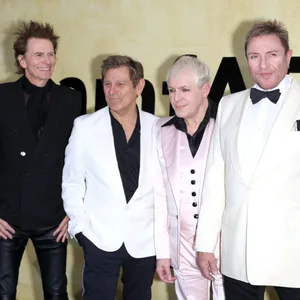 Mitglieder der Band Duran Duran John Taylor (v.l.), Roger Taylor, Nick Rhodes und Simon Le Bon